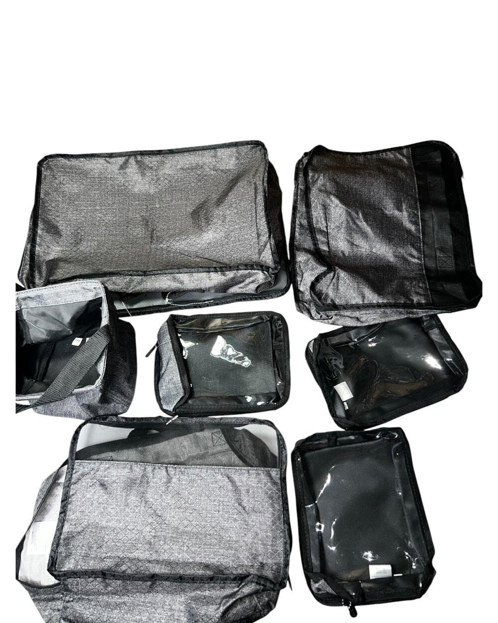 Thirty-One Gifts Gray Travel Organizer Packing Cubes Pouches Bag Set 7 Piece